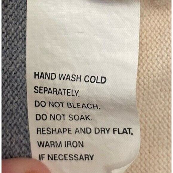 Jean Pierre Knit Top Size Blue/Cream Striped Long Sleeve Round Neckline Large - Picture 4 of 4